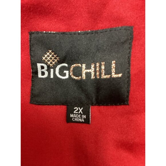 Big Chill Women's Red Double Breasted Trench Coat Peacoat Belted Fleece Jacket - Picture 7 of 10